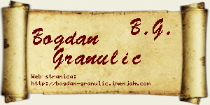 Bogdan Granulić vizit kartica